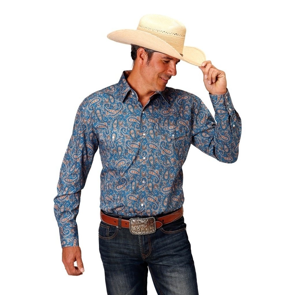 Roper Western Shirt Mens L/S Snap Multi-Color 03-001-0225-4015 MU Image 1