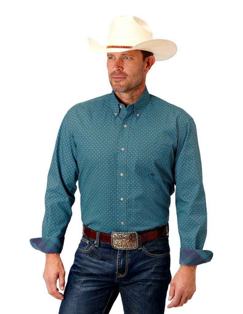 Roper Western Shirt Mens Long Sleeve Collar Purple 03-001-0326-2008 PU Image 1