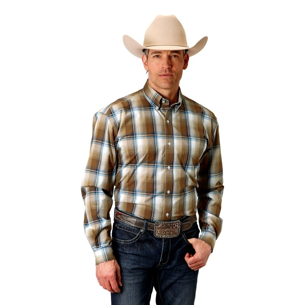 Roper Western Shirt Mens L/S Amarillo Black 03-001-0379-2083 BL Image 1