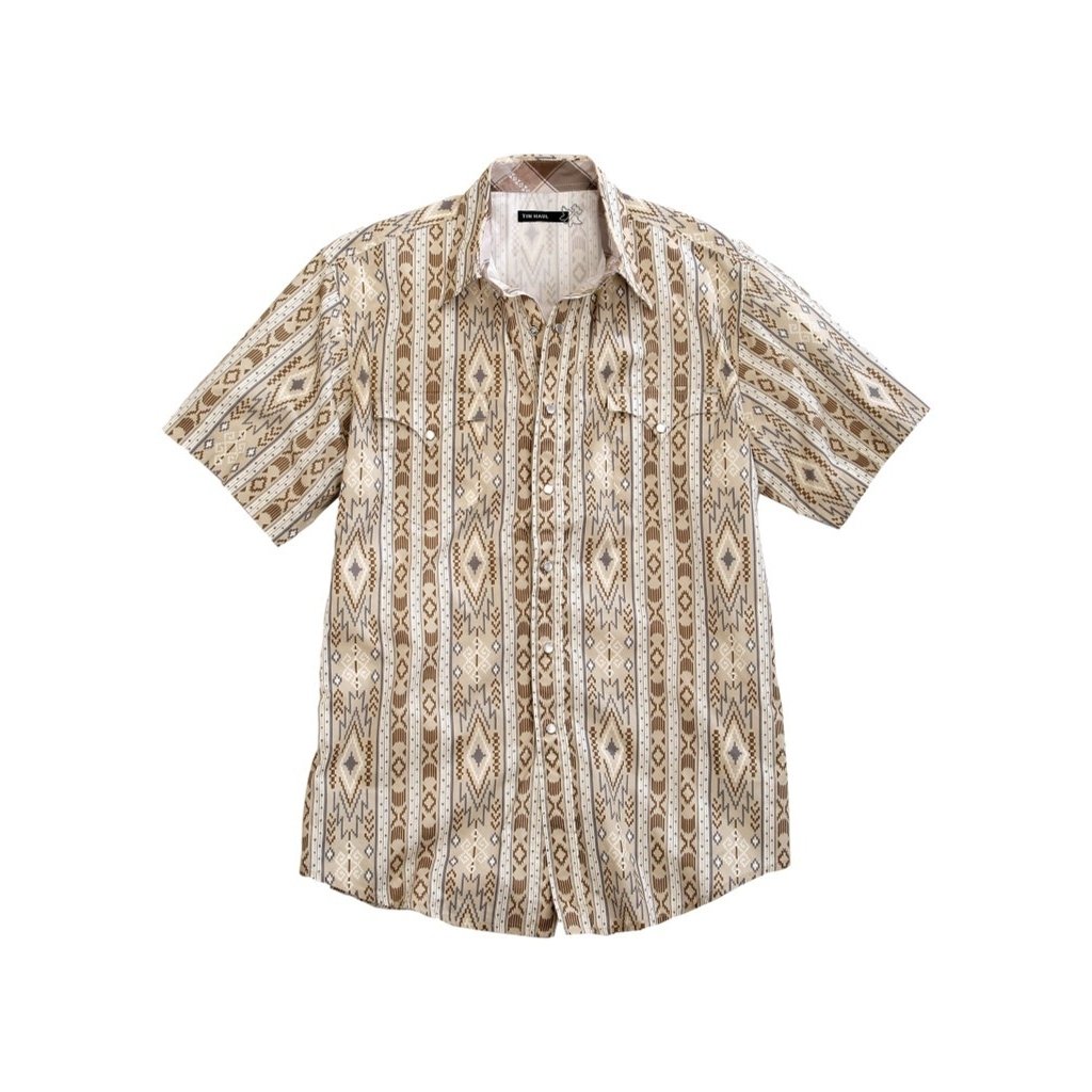 Tin Haul Western Shirt Mens S/S Aztec Stripe Gray 10-002-0068-4058 GY Image 1