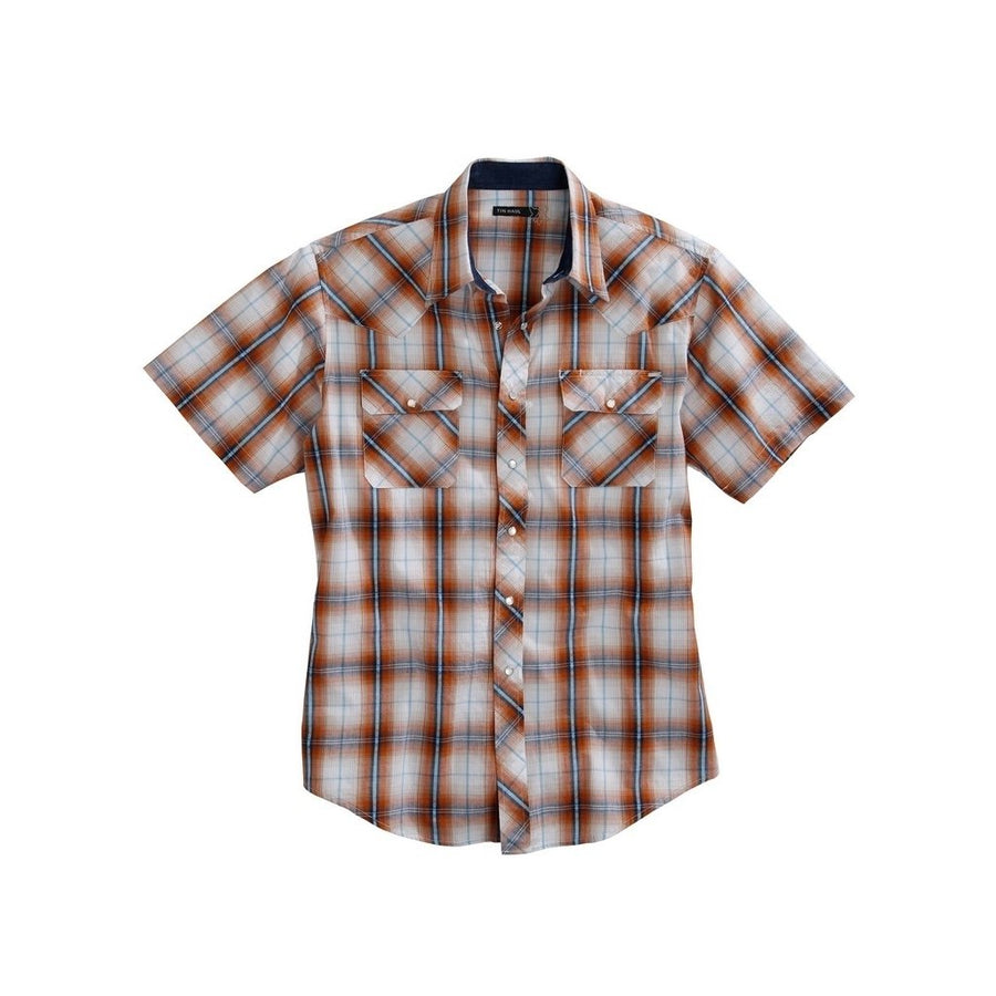 Tin Haul Western Shirt Mens Short Sleeve Orange 10-002-0062-0219 OR Image 1