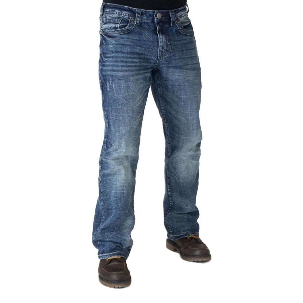 B. Tuff Western Jeans Mens Overdrive Stitching Med Wash MOVRDR Image 1