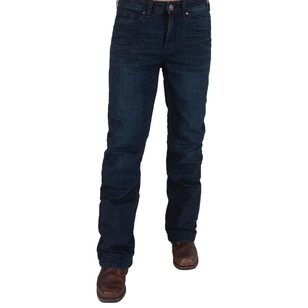 B. Tuff Western Jeans Mens Sport Bootcut Mid-Rise Dark Wash MTSPDK Image 1