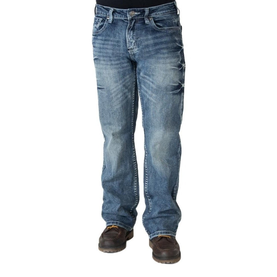 B. Tuff Western Jeans Mens Monster Mike Bootcut Med Wash MRMIKE Image 1