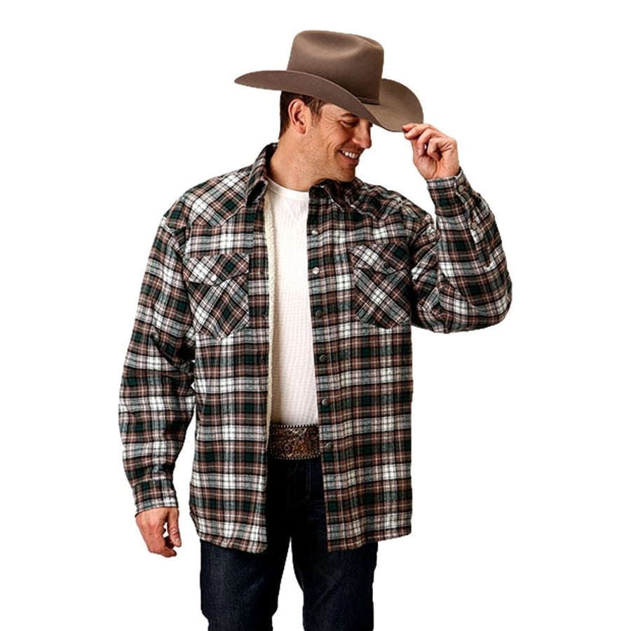 Roper Western Jacket Mens Shirt Jac Plaid Flannel 03-097-0719-3694 TA Image 1