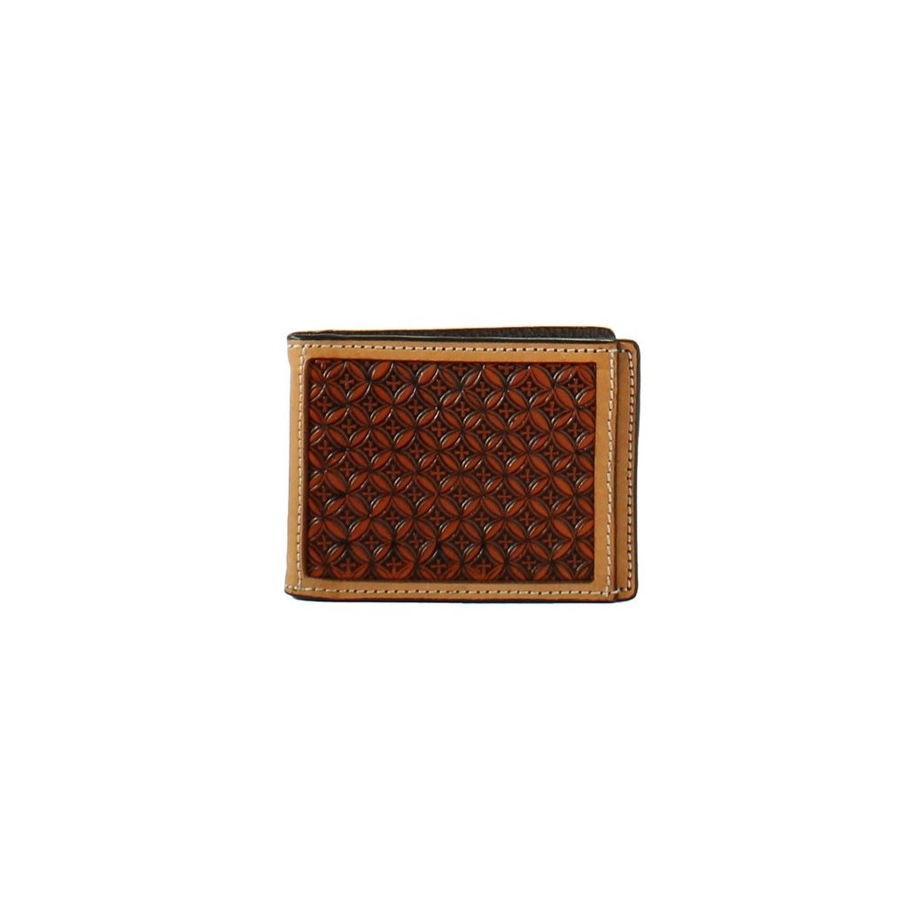 3D Western Money Clip Mens Cross Stamped Leather Brown D250006508 Image 1