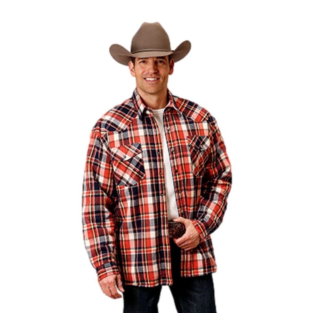 Roper Western Jacket Mens Shirt Jac Plaid Flannel 03-097-0719-4694 OR Image 1