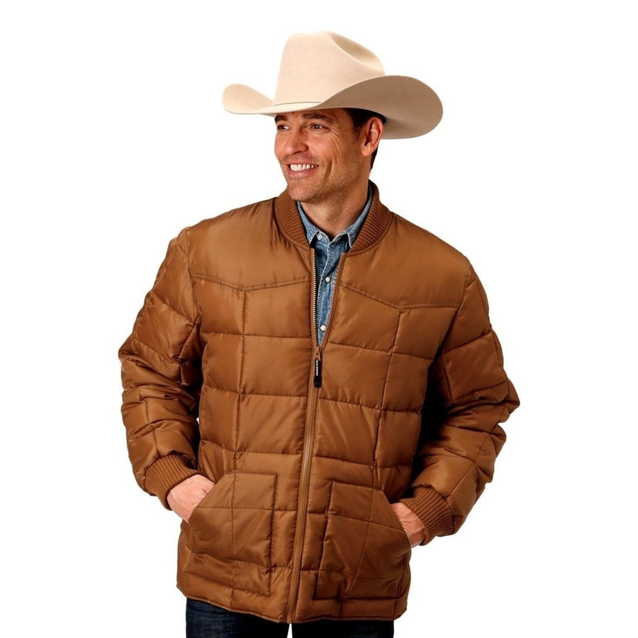 Roper Western Jacket Mens Rust Quilts Down Brown 03-097-0761-0530 BR Image 1