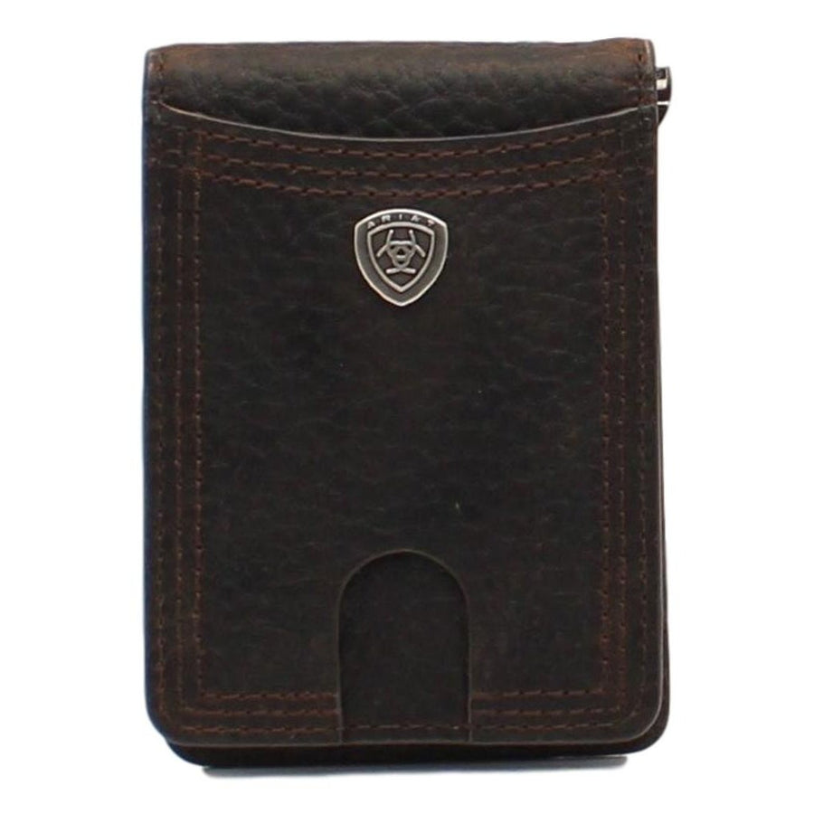 Ariat Western Money Clip Mens Bifold Shield Rowdy Brown A35117282 Image 1