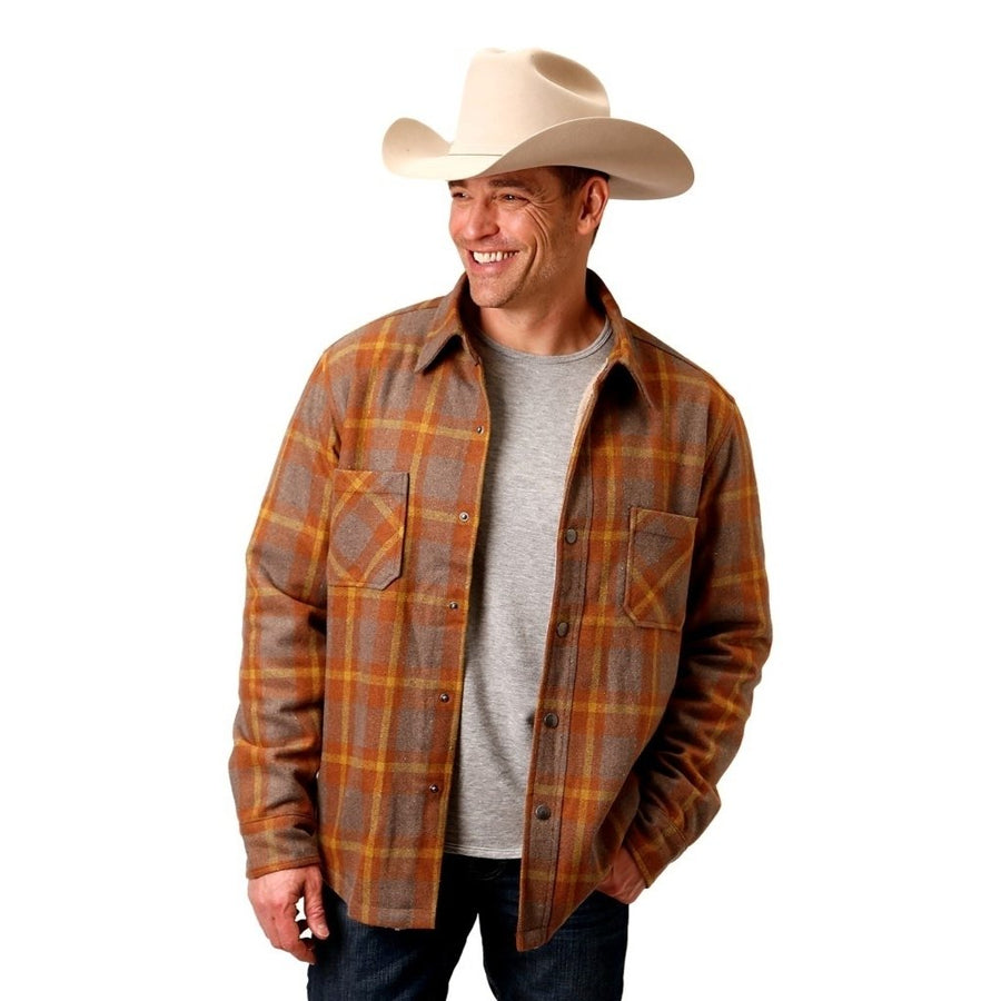 Tin Haul Western Jacket Mens Wool Sherpa Orange 10-097-0119-0720 OR Image 1