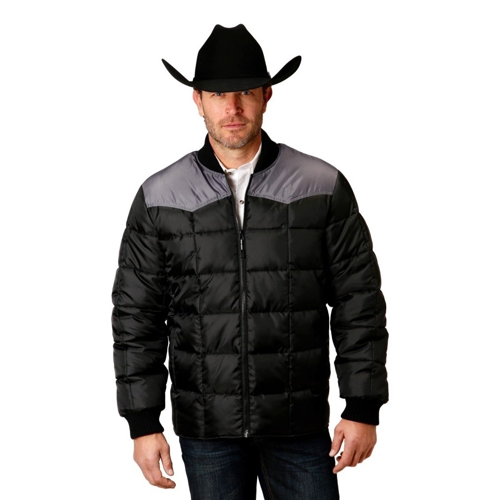 Roper Western Jacket Mens Poly Fill Zipper Black 03-097-0761-0528 BL Image 1