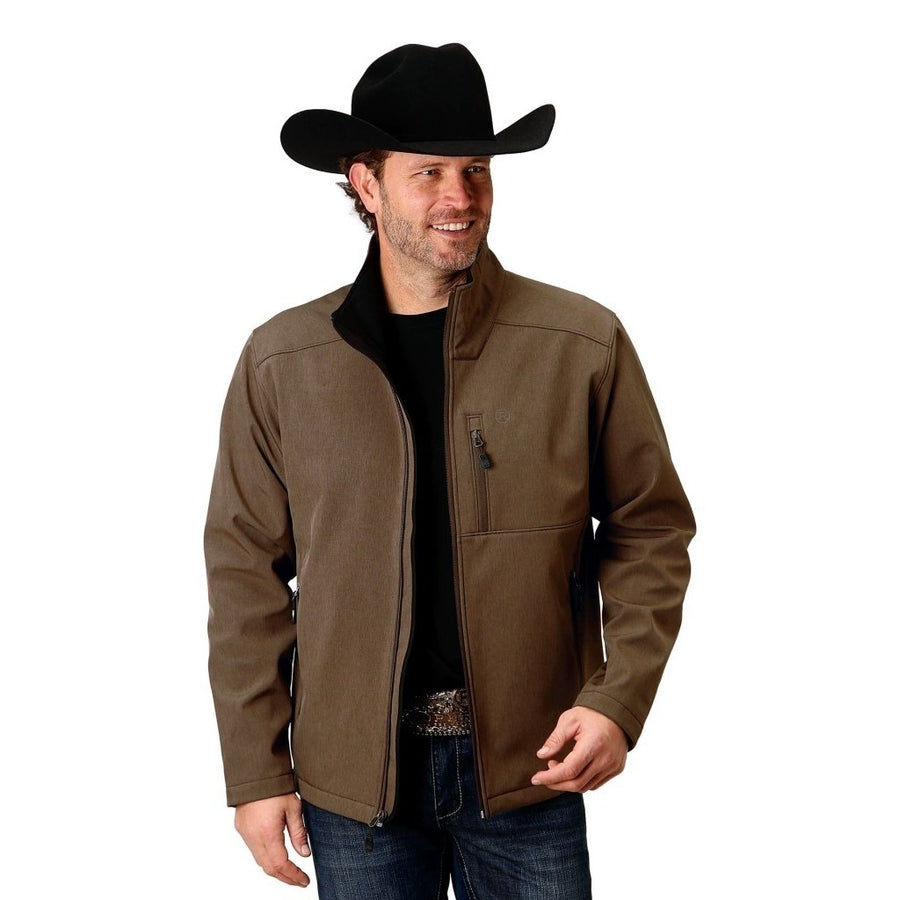 Roper Western Jacket Mens Technical Zip Brown 03-097-0780-0617 BR Image 1