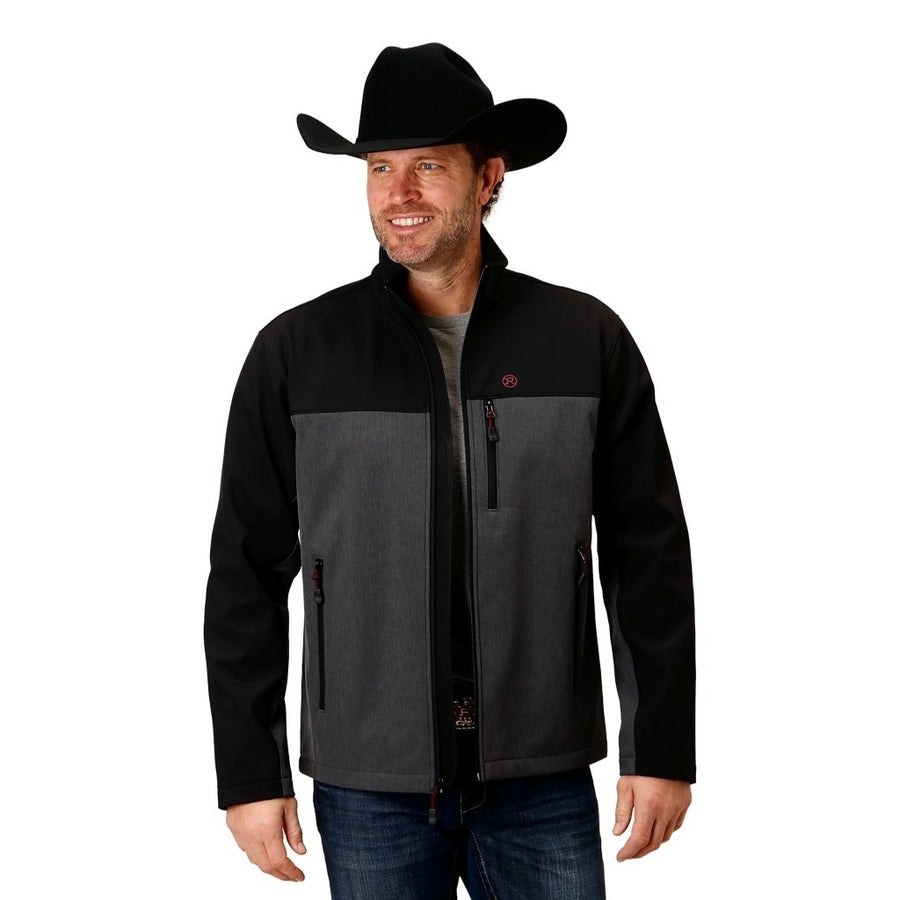 Roper Western Jacket Mens Softshell Zip Gray 03-097-0780-0619 GY Image 1