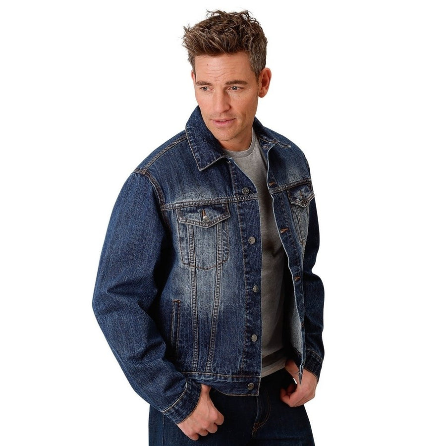 Roper Western Jacket Men Denim Button Pockets Blue 03-097-0670-7000 BU Image 1