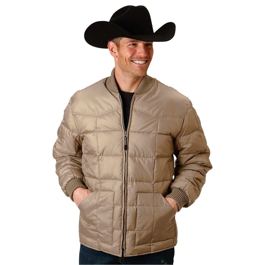 Roper Western Jacket Mens Down-like Fill Khaki 03-097-0761-0523 BR Image 1