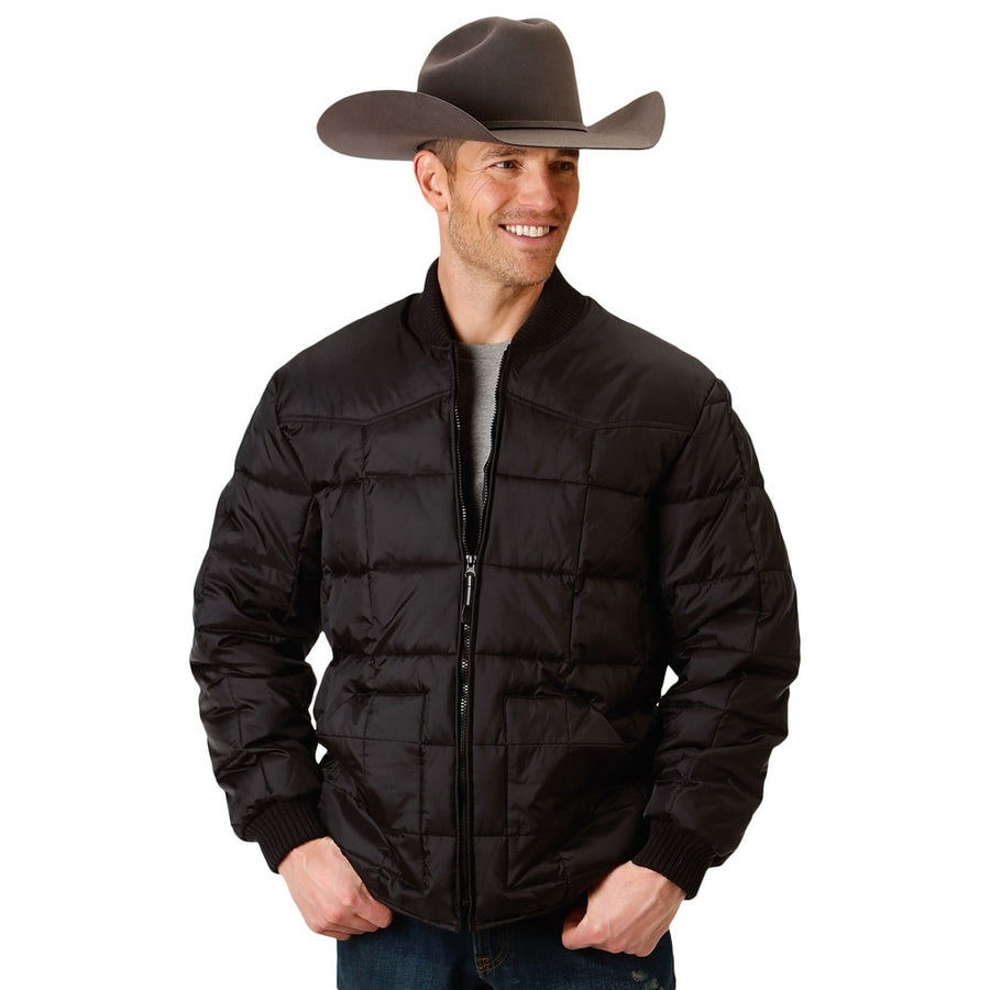 Roper Western Jacket Mens Down-like Fill Black 03-097-0761-0522 BL Image 1