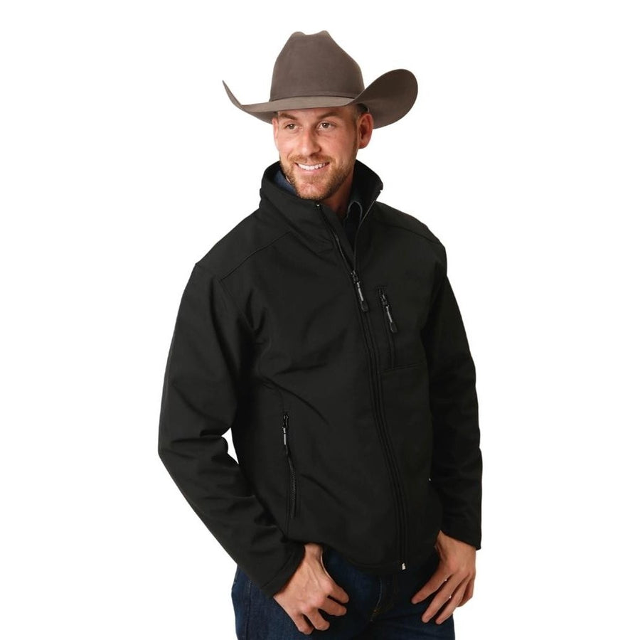 Roper Western Jacket Mens Soft Shell Zip Black 03-097-0780-6002 BL Image 1