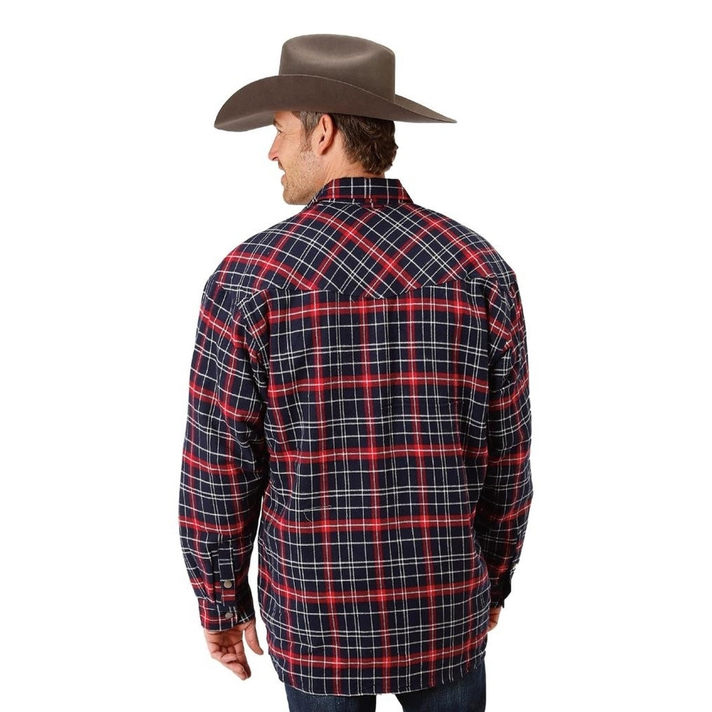 Roper Western Jacket Mens Flannel Plaid Red 03-097-0719-3685 RE Image 2