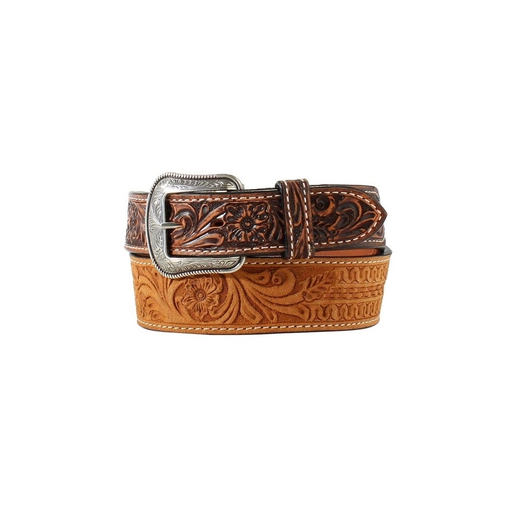 3D Western Belt Mens Roughout Body Hand Tooled Tapered D100015602 Image 1