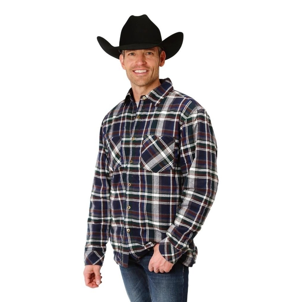 Roper Western Jacket Mens Flannel Reversible Green 03-097-0117-2686 GR Image 1