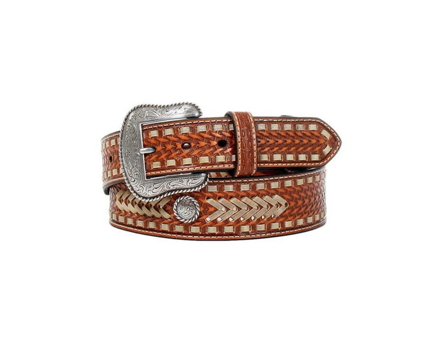 Nocona Western Belt Men Basketweave Concho Removable Buckle N210006208 Image 1