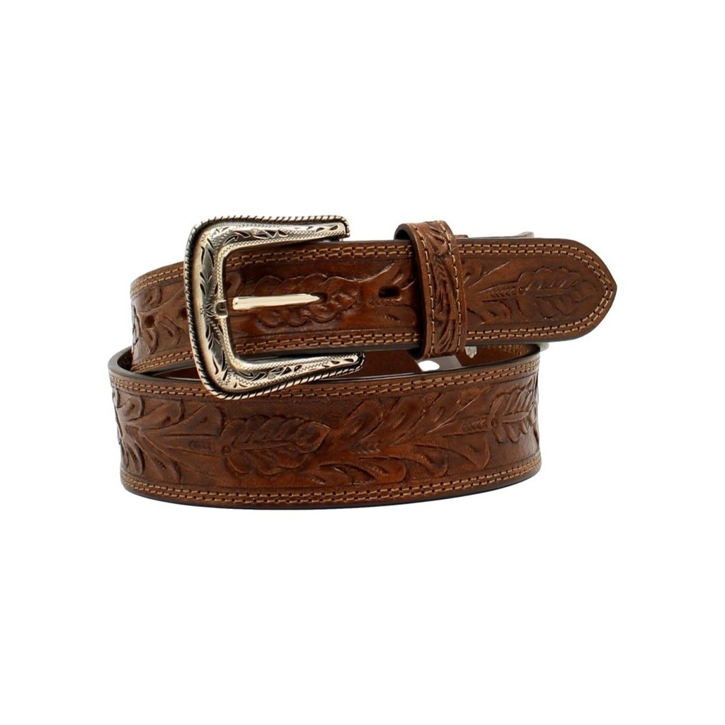 Nocona Western Belt Mens Floral Tooled Pattern Leather N210005402 Image 1