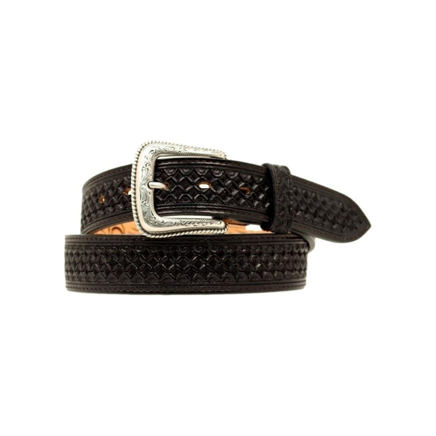 Nocona Western Belt Mens Square Basket Tapered Black N2491001 Image 1