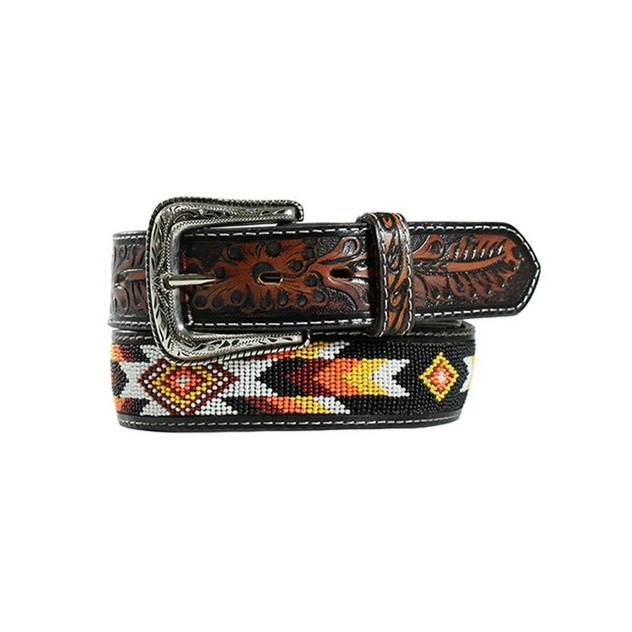 Nocona Western Belt Mens Embossed Bead Southwestern Pattern N210006697 Image 1