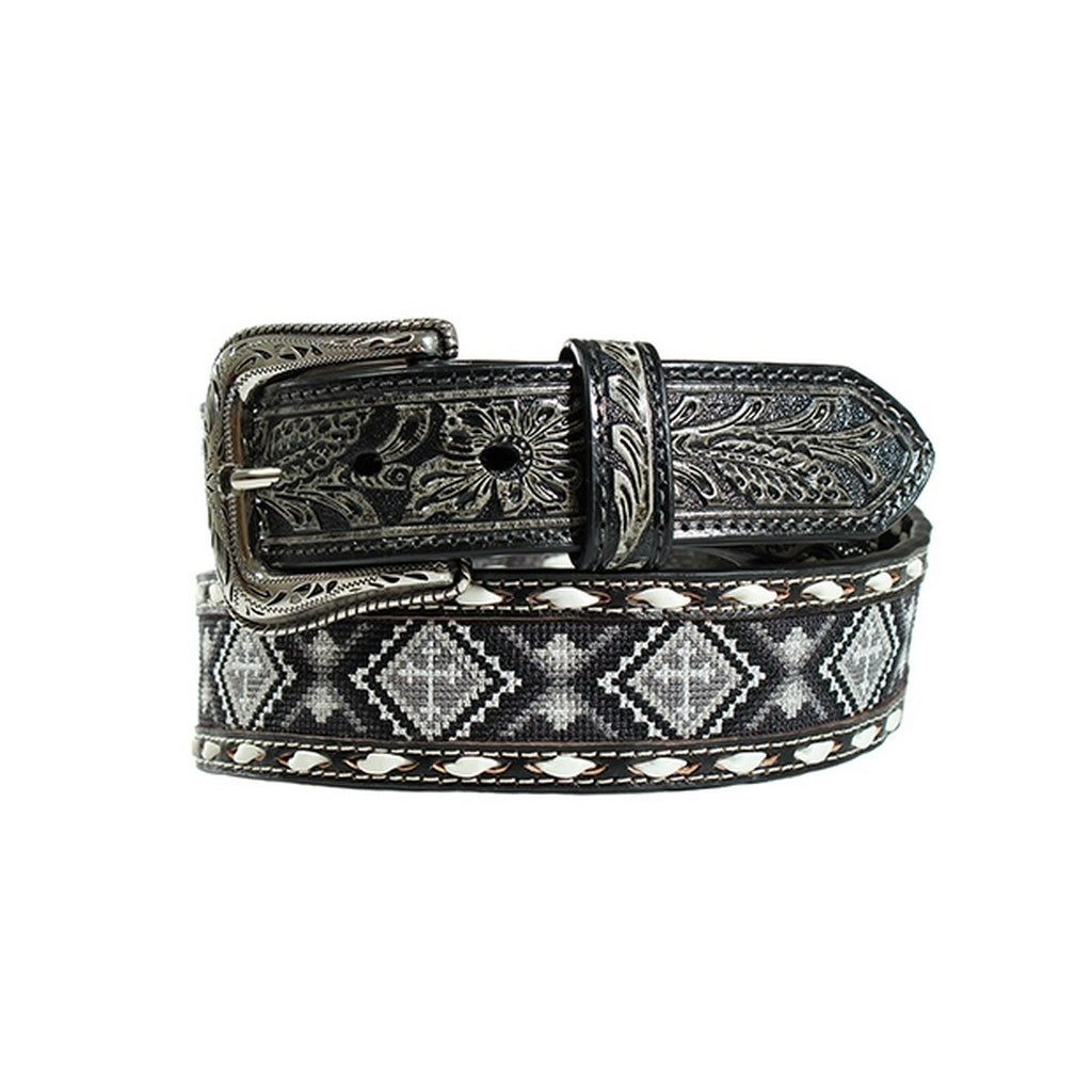 Nocona Western Belt Mens Beaded Cross Buck Stitching N210005501 Image 1