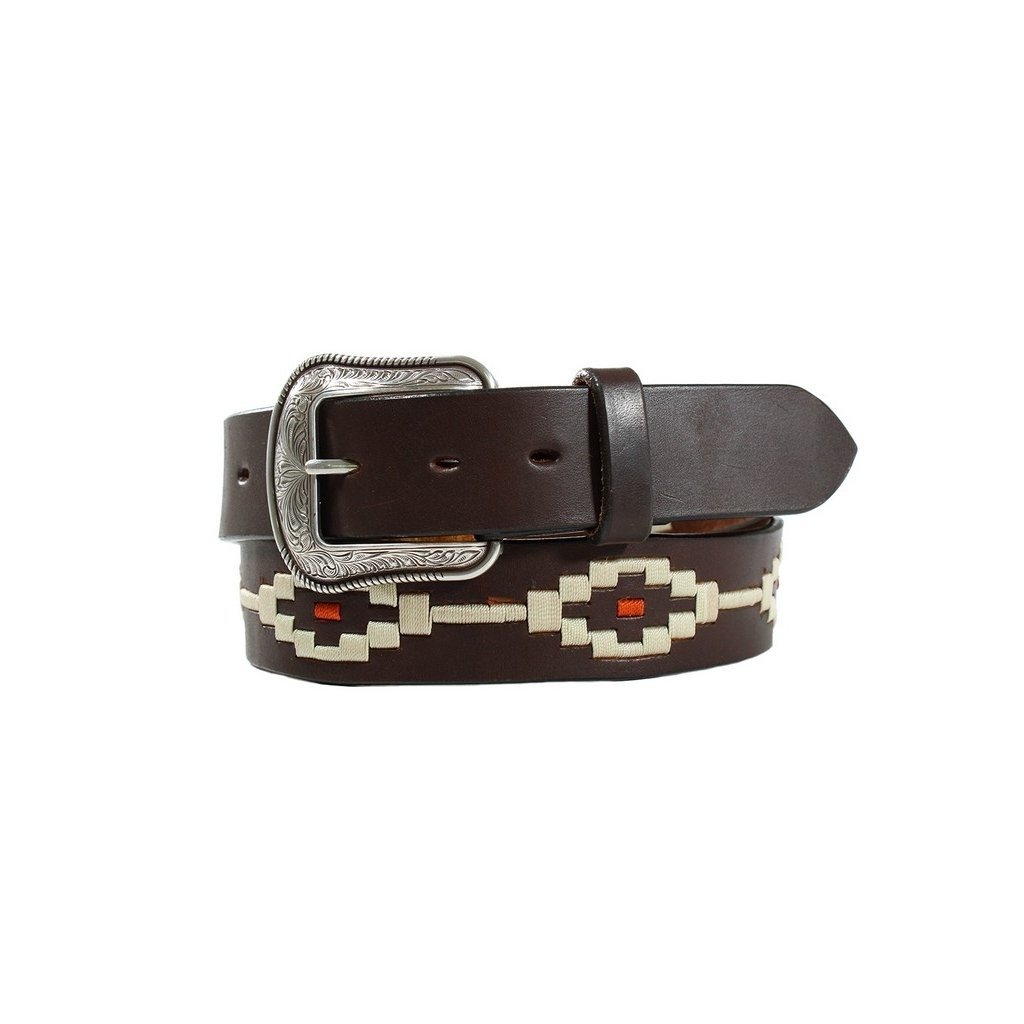 3D Western Belt Mens Stitched Removable Buckle Leather D100014502 Image 1