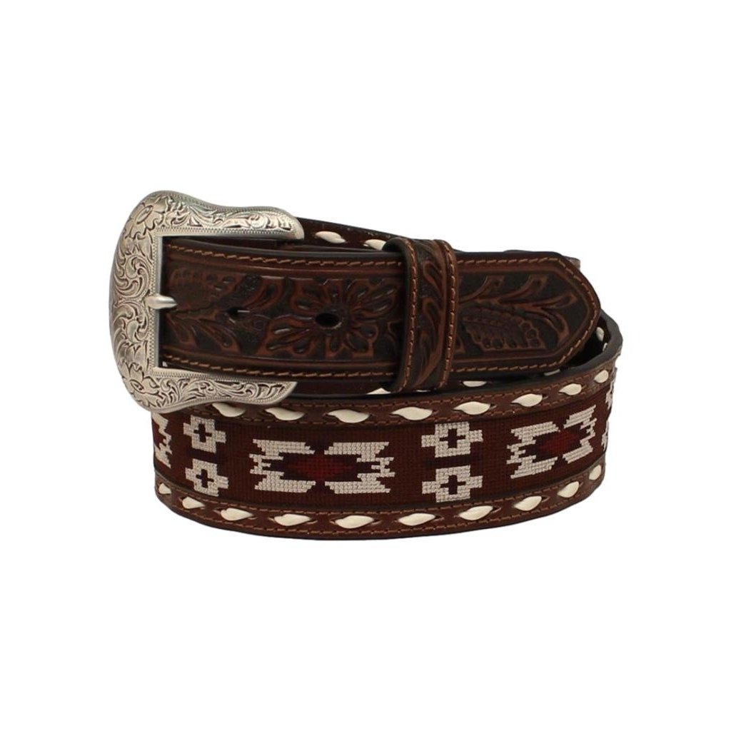 Nocona Western Belt Mens Southwestern Inlay Buck Laced N210002702 Image 1