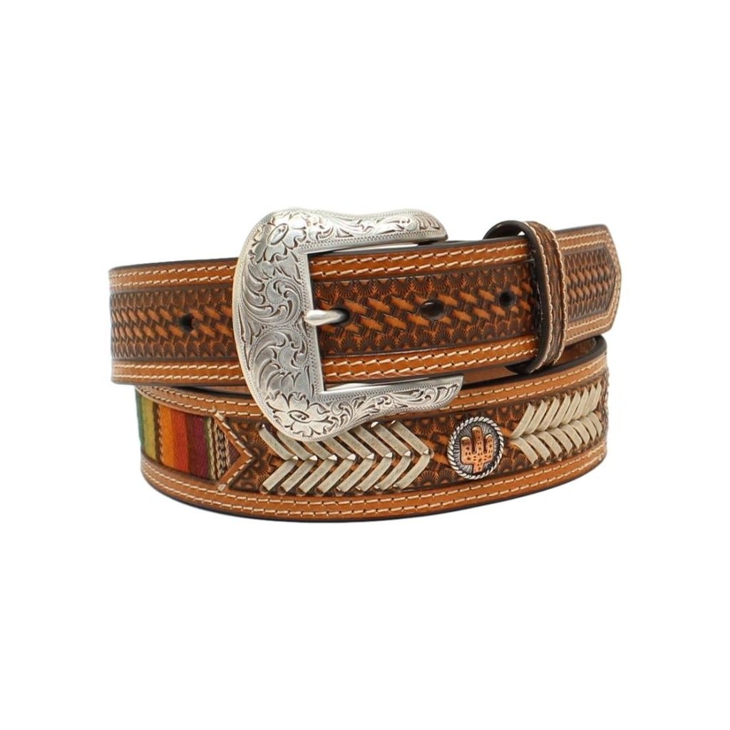 Nocona Western Belt Mens Chevron Laced Serape Inlay Conchos N210002897 Image 1