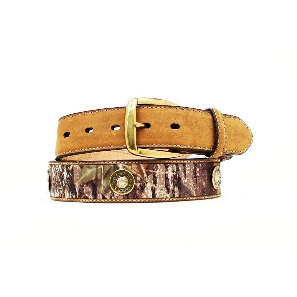 Nocona Western Belt Mens Leather Shotgun Shell Camo Brown N24998222 Image 1