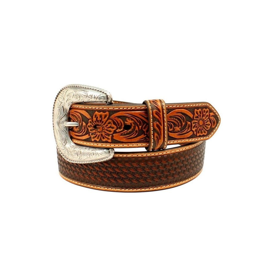 Ariat Western Belt Mens Basketweave Embossed Contrast Stitch A1032408 Image 1