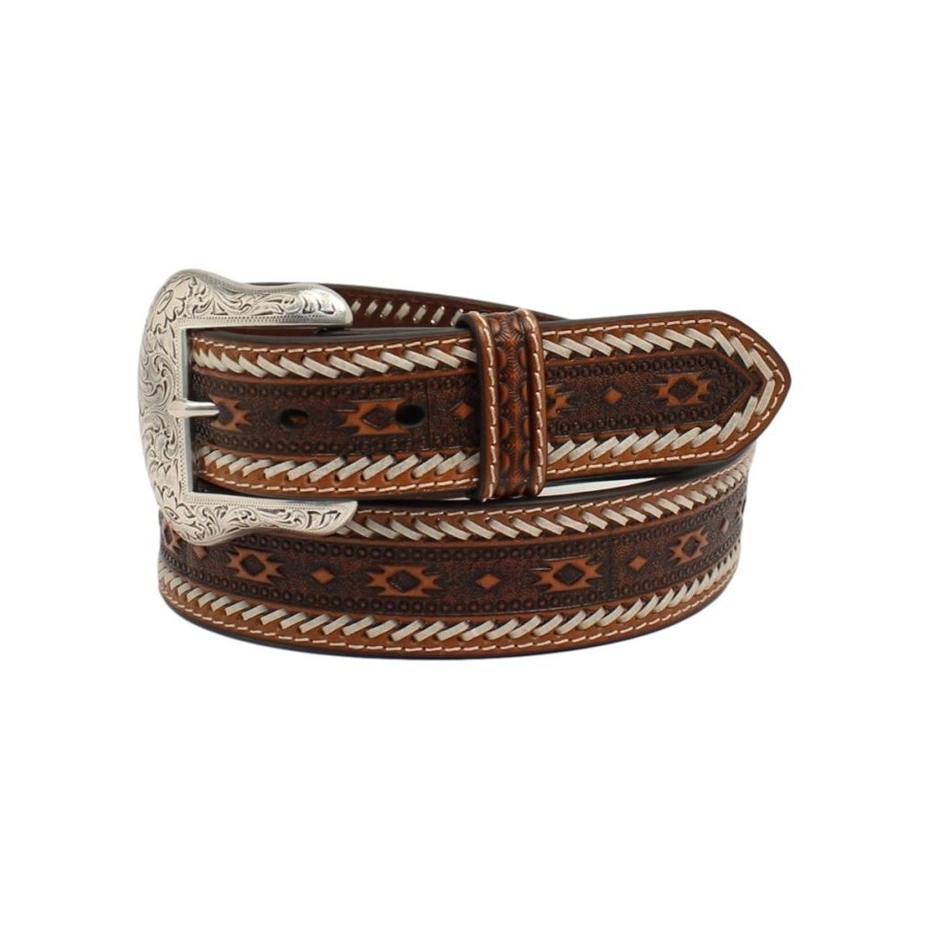 Ariat Western Belt Mens Southwest Buck Stitch Contrast Lacing A1037708 Image 1