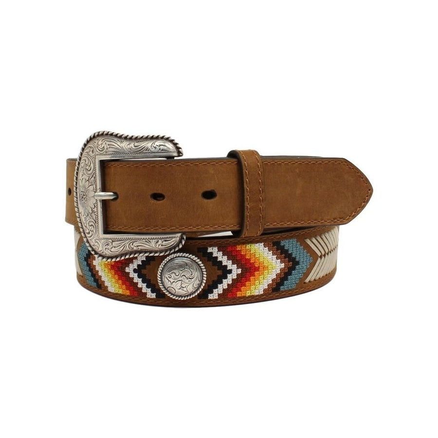 Nocona Western Belt Mens Embroidery Concho Removable Buckle N210003644 Image 1