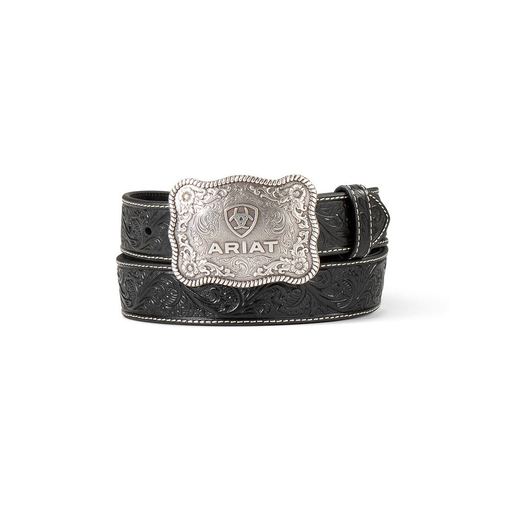 Ariat Western Belt Mens Floral Embossed Engraved Buckle A1020401 Image 1