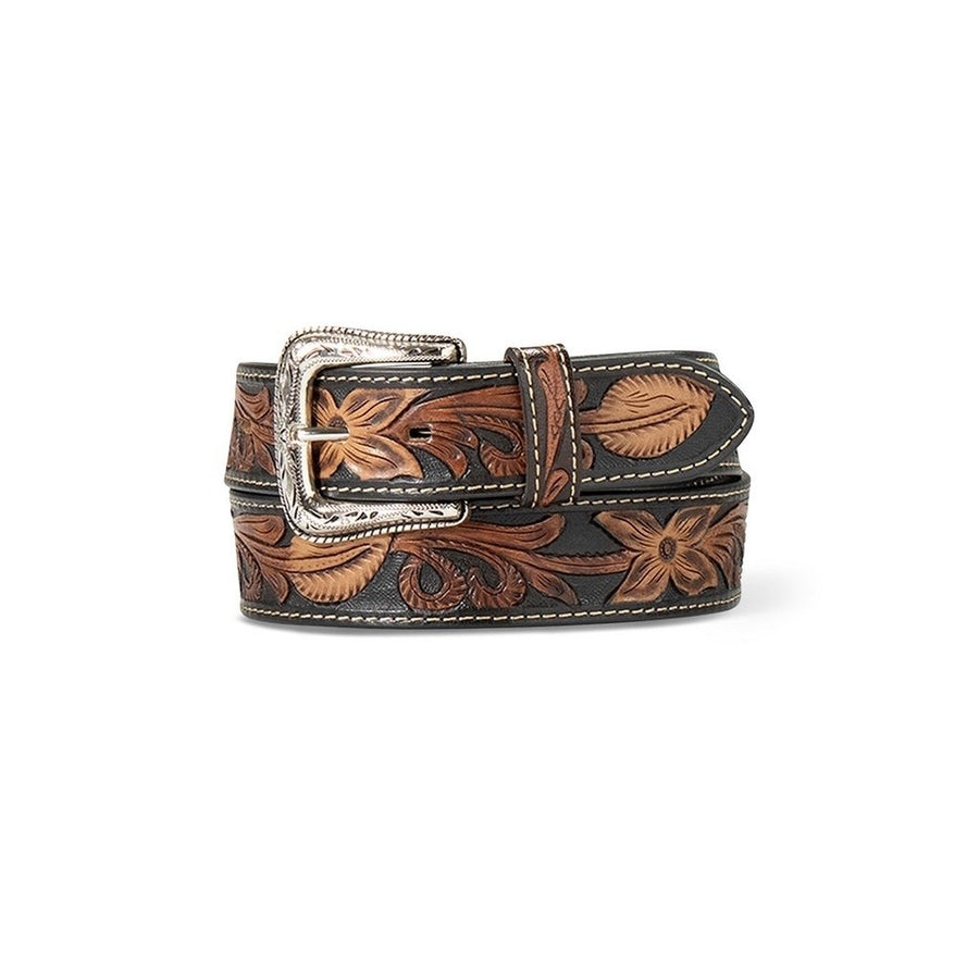 Ariat Western Belt Mens Hand Tooled Engraved Floral A10414107 Image 1