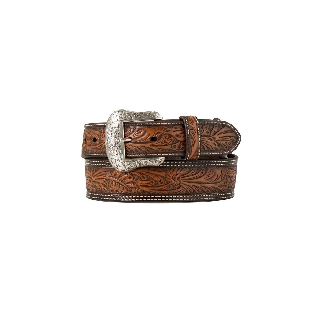 Nocona Western Belt Mens Embossed Scrolling Engraved Buckle N210008502 Image 1