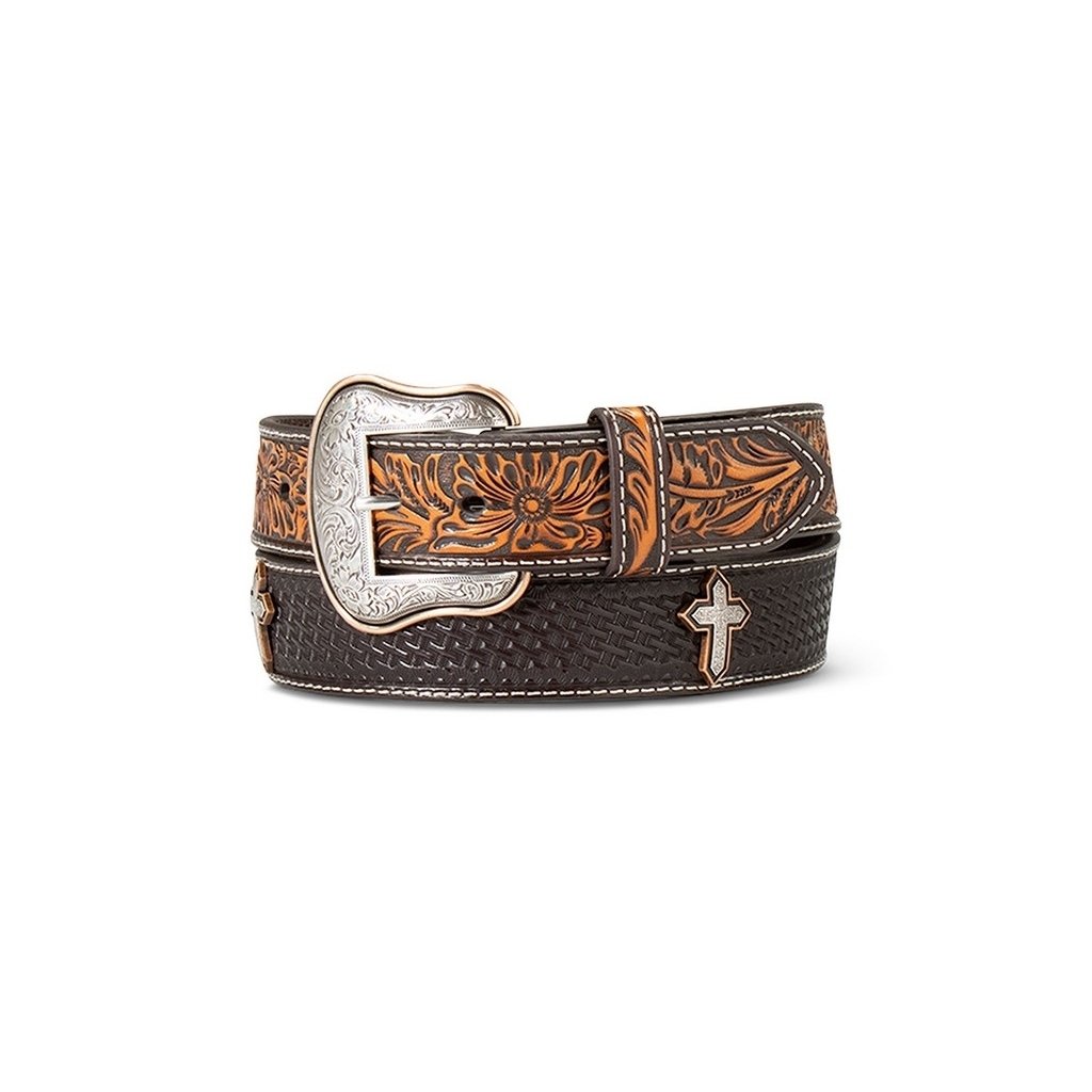 Ariat Western Belt Mens Basketweave Sunburst Embossed A10412133 Image 1