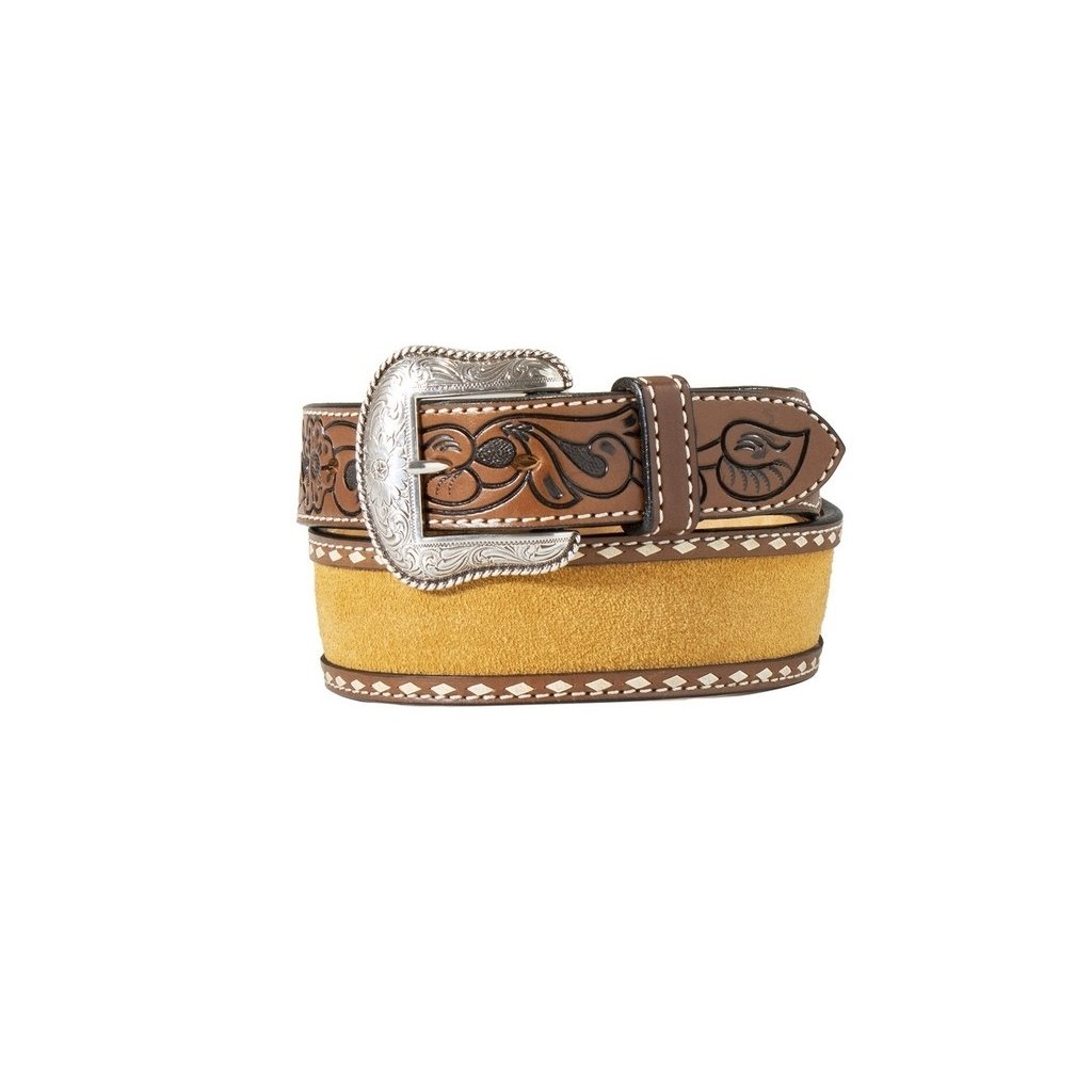 Nocona Western Belt Mens Roughout Buck Lace Tapered N210000702 Image 1