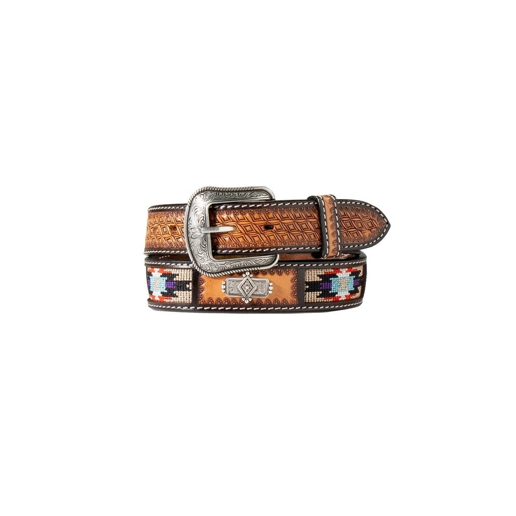 3D Western Belt Mens Embroidered Tooled Southwest Brown D100017602 Image 1