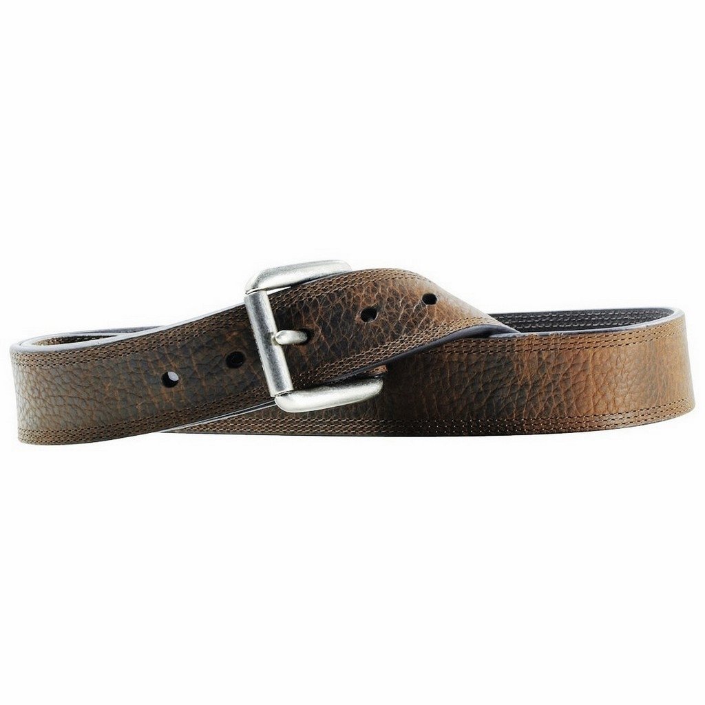 Ariat Work Belt Mens Triple Stitched Brown Oiled Rowdy A10004630 Image 1