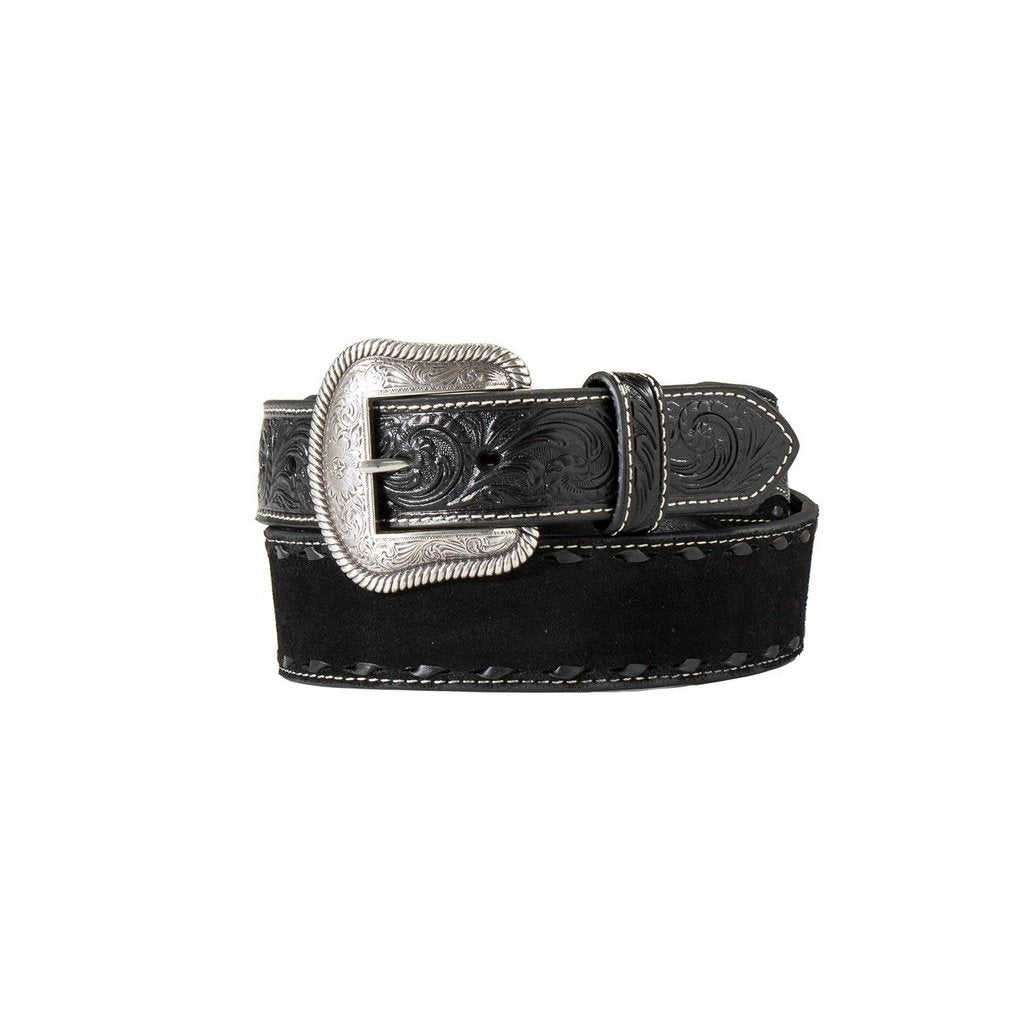 Nocona Western Belt Mens Embossed Buck Laced Roughout Body N210000301 Image 1