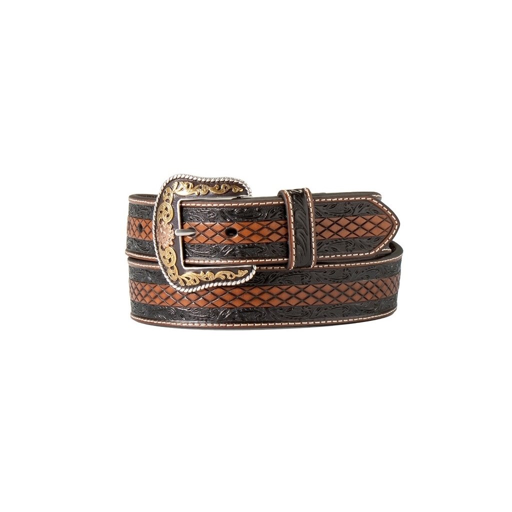 Nocona Western Belt Mens Diamond Floral Embossed Leather N2100012133 Image 1