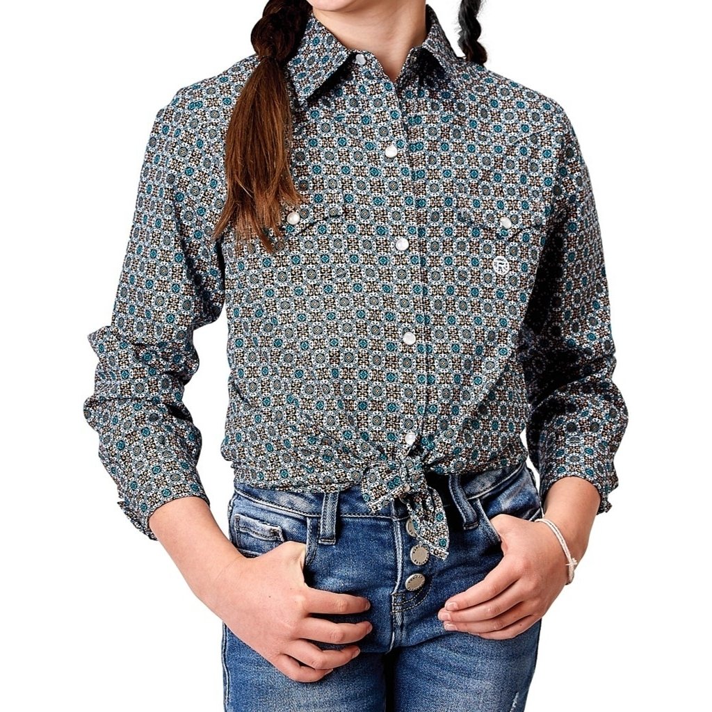 Roper Western Shirt Girls L/S Foulard Multi-Color 03-080-0225-2028 MU Image 1