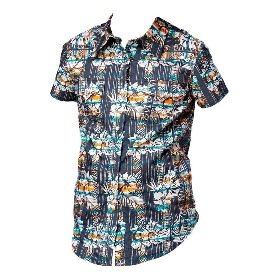 Roper Western Shirt Girls Tropical Snap S/S Gray 03-081-0064-0467 GY Image 1