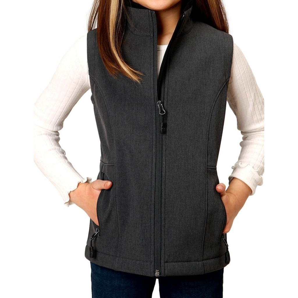 Roper Western Vest Girls Softshell Logo Gray 03-298-0781-0616 GY Image 1