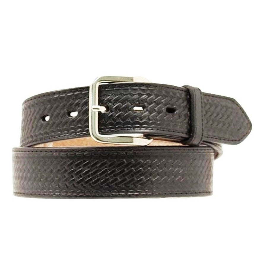 Nocona Western Belt Mens Basket Weave Embossed Leather Black N1012001 Image 1