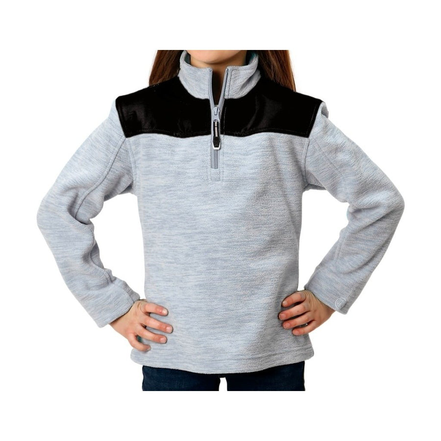 Roper Western Sweatshirt Girls Fleece Zip Gray 03-298-0692-6166 GY Image 1